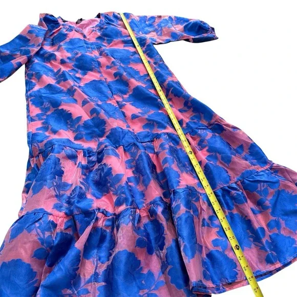 NEW Abbey Glass x Tuckernuck Elise Dress Pink and Blue Tea Rose Organza XL$365 - Picture 11 of 13